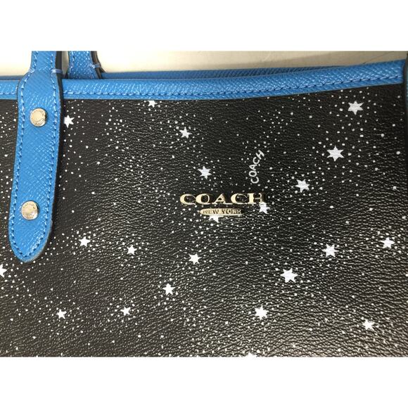 Coach Coated Canvas Reversible City Tote - Starry Sky / Bright Blue - Picture 8 of 15
